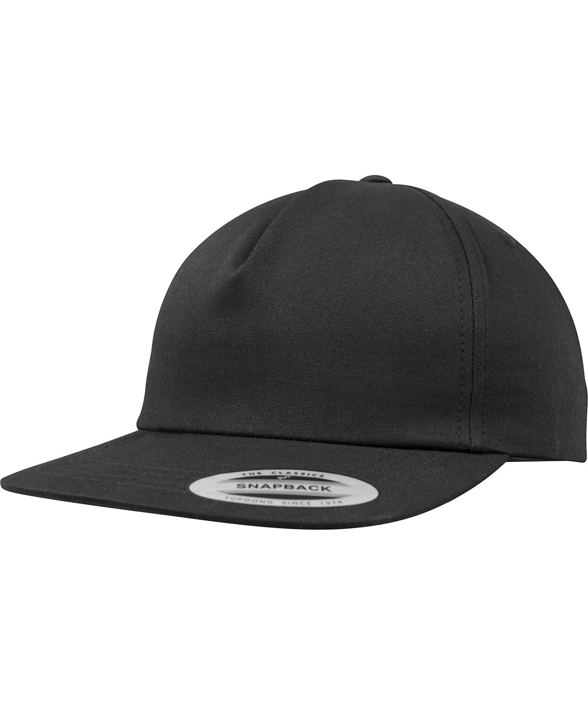 Unstructured 5-panel snapback (6502) — Size One Size, Colour Black
