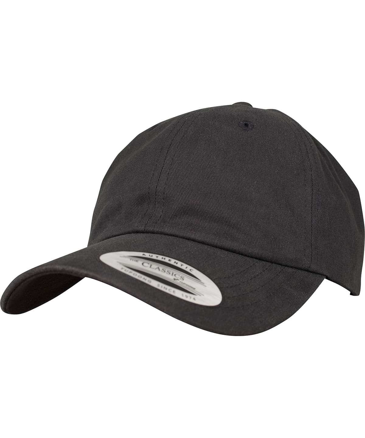 Peached cotton twill dad cap (6245PT) — Size One Size, Colour Black