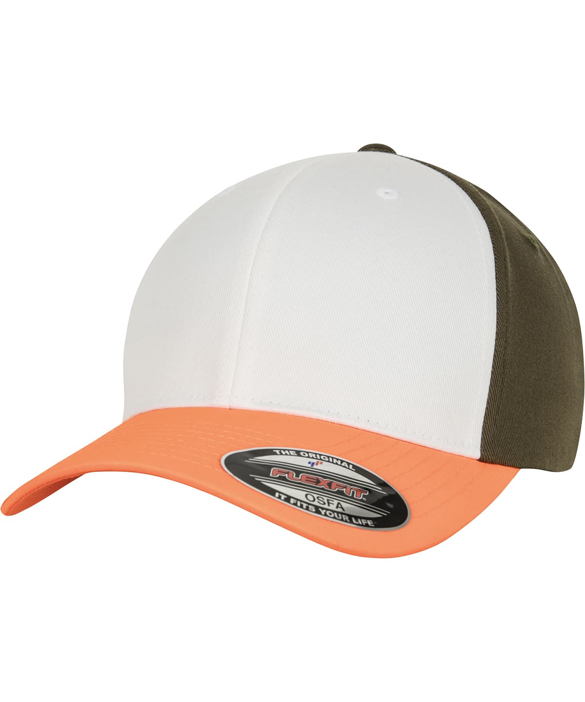 3-tone Flexfit (6277TT) — Size LXL, Colour Neon Orange/White/Olive