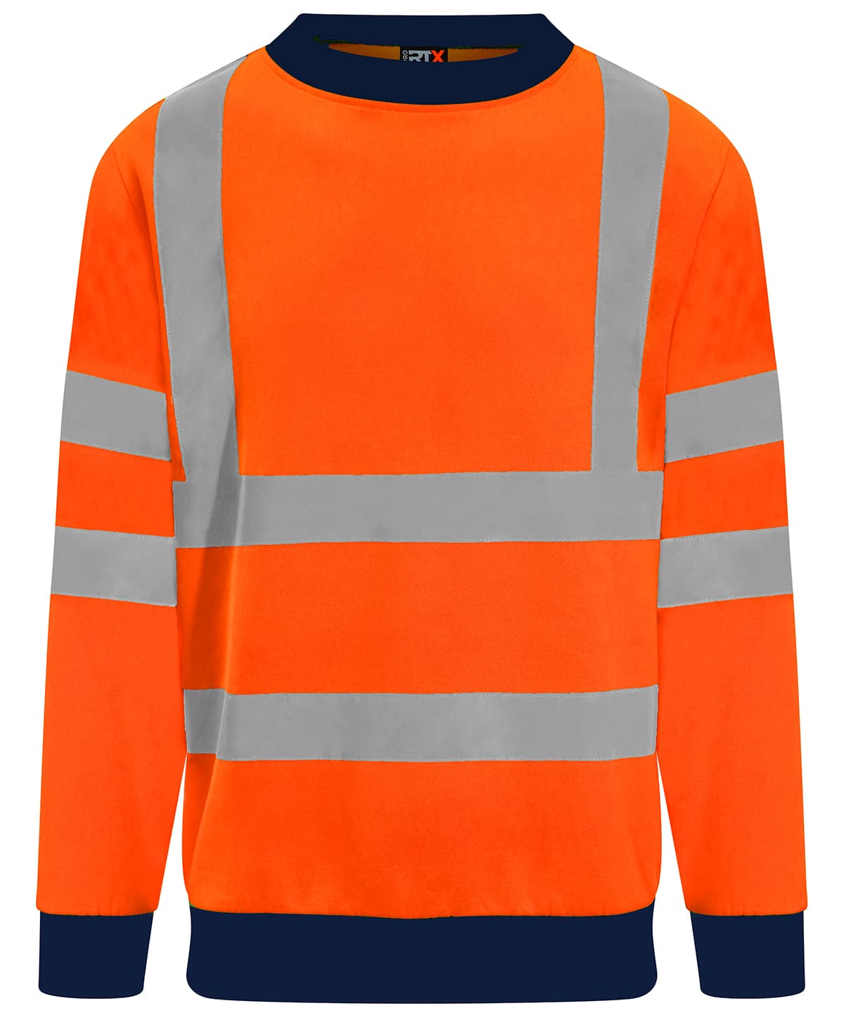 High visibility sweatshirt — Size 2XL, Colour HV Orange/Navy