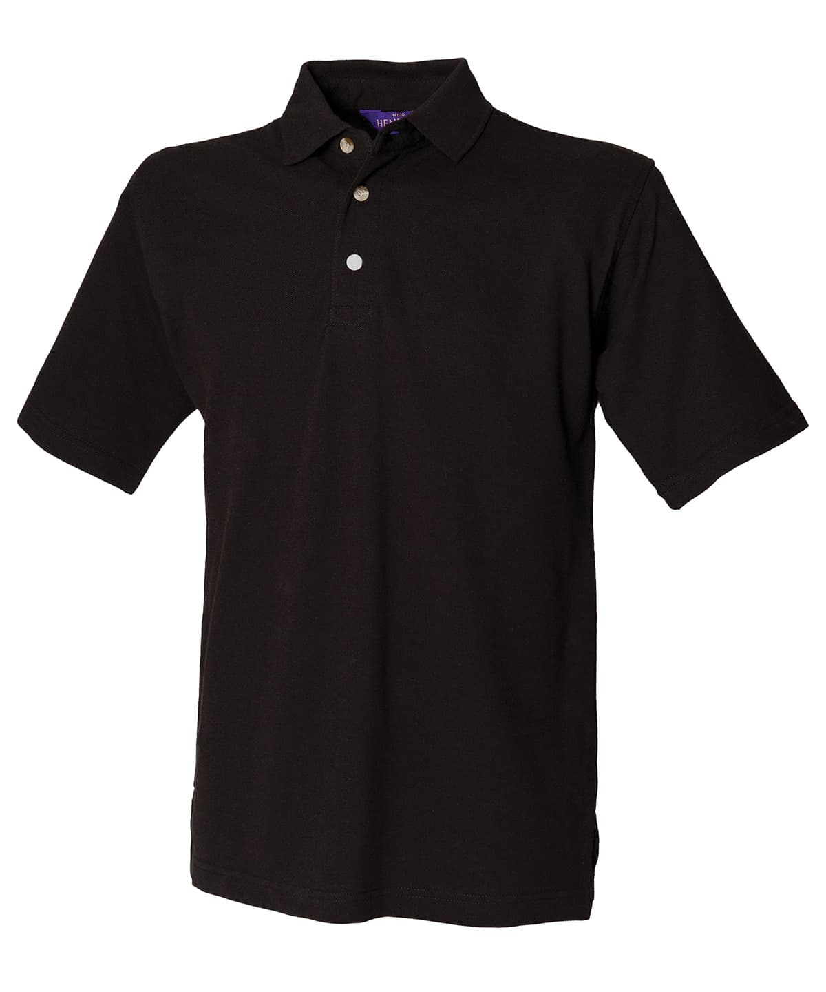 Classic cotton piqué polo with stand-up collar — Size 2XL, Colour Black*†