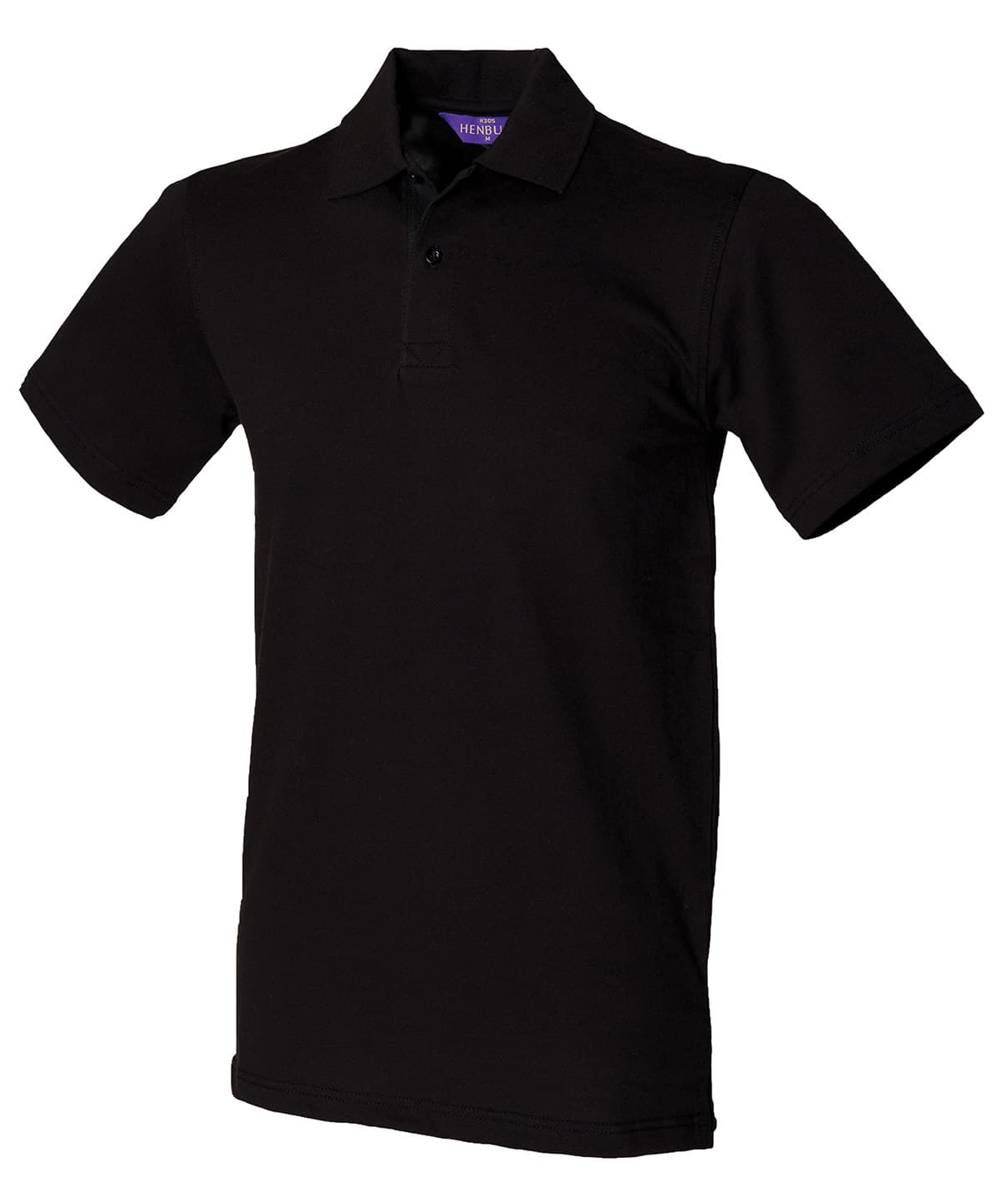Stretch piqué polo shirt — Size 2XL, Colour Black