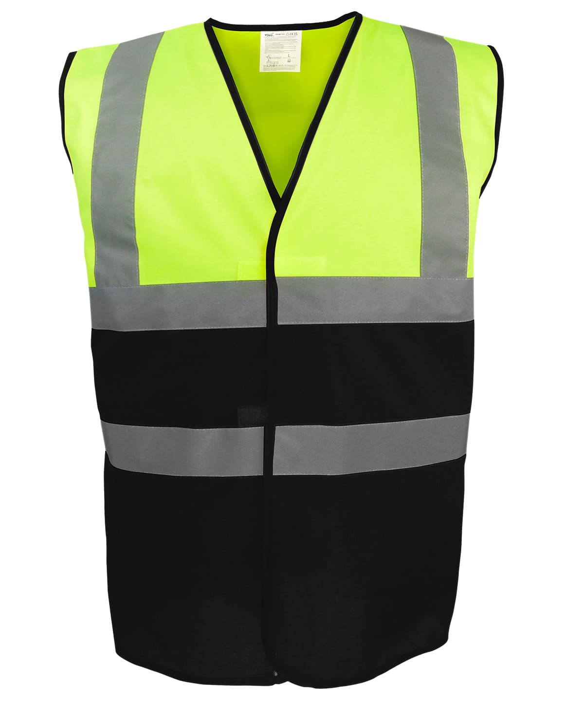 Hi-vis two-tone waistcoat (HVW122) — Size 2XL, Colour Hi-vis Yellow/Black