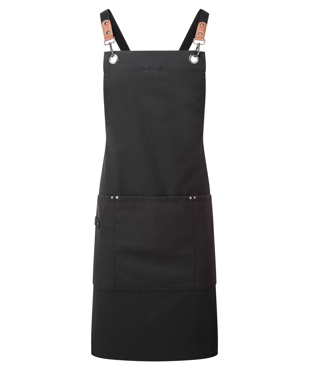 Clip ‘n’ Clasp cross-back bib apron — Size One size, Colour Black