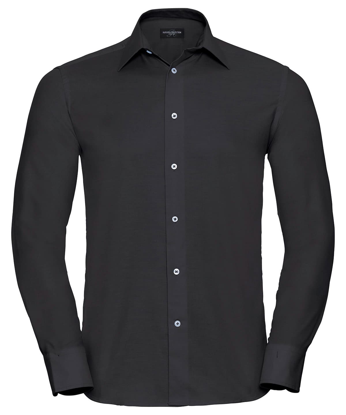 Long sleeve easycare tailored Oxford shirt — Size 14.5, Colour Black