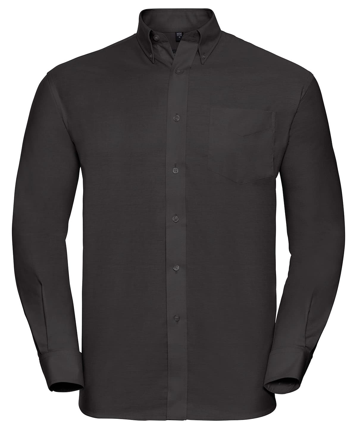 Long sleeve easycare Oxford shirt — Size 14.5, Colour Black