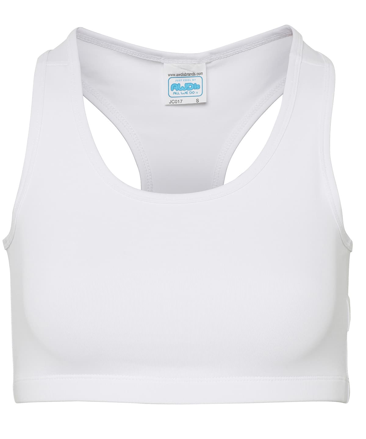Women's cool sports crop top — Size L, Colour Arctic White