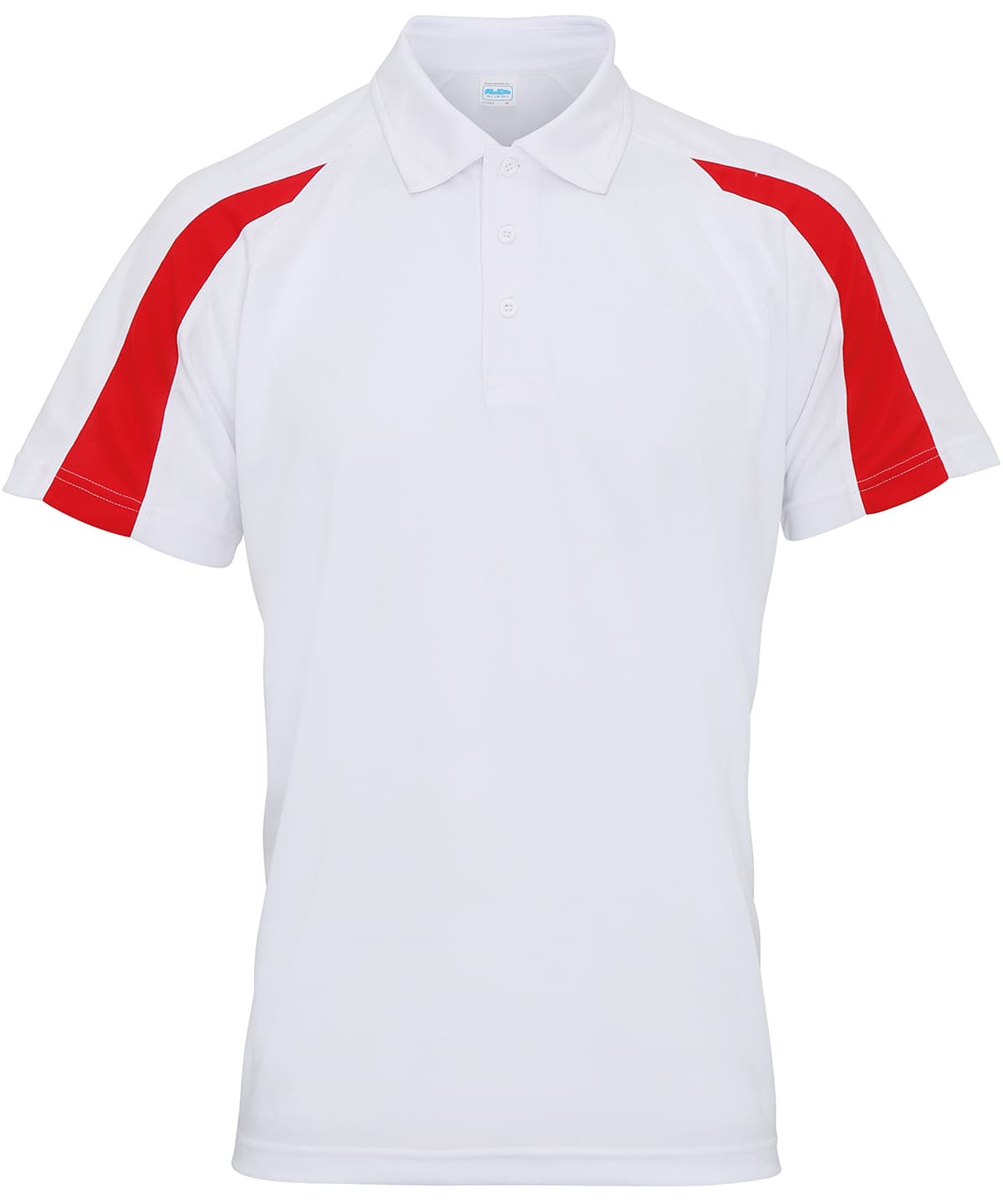 Contrast cool polo — Size 2XL, Colour Arctic White/Fire Red