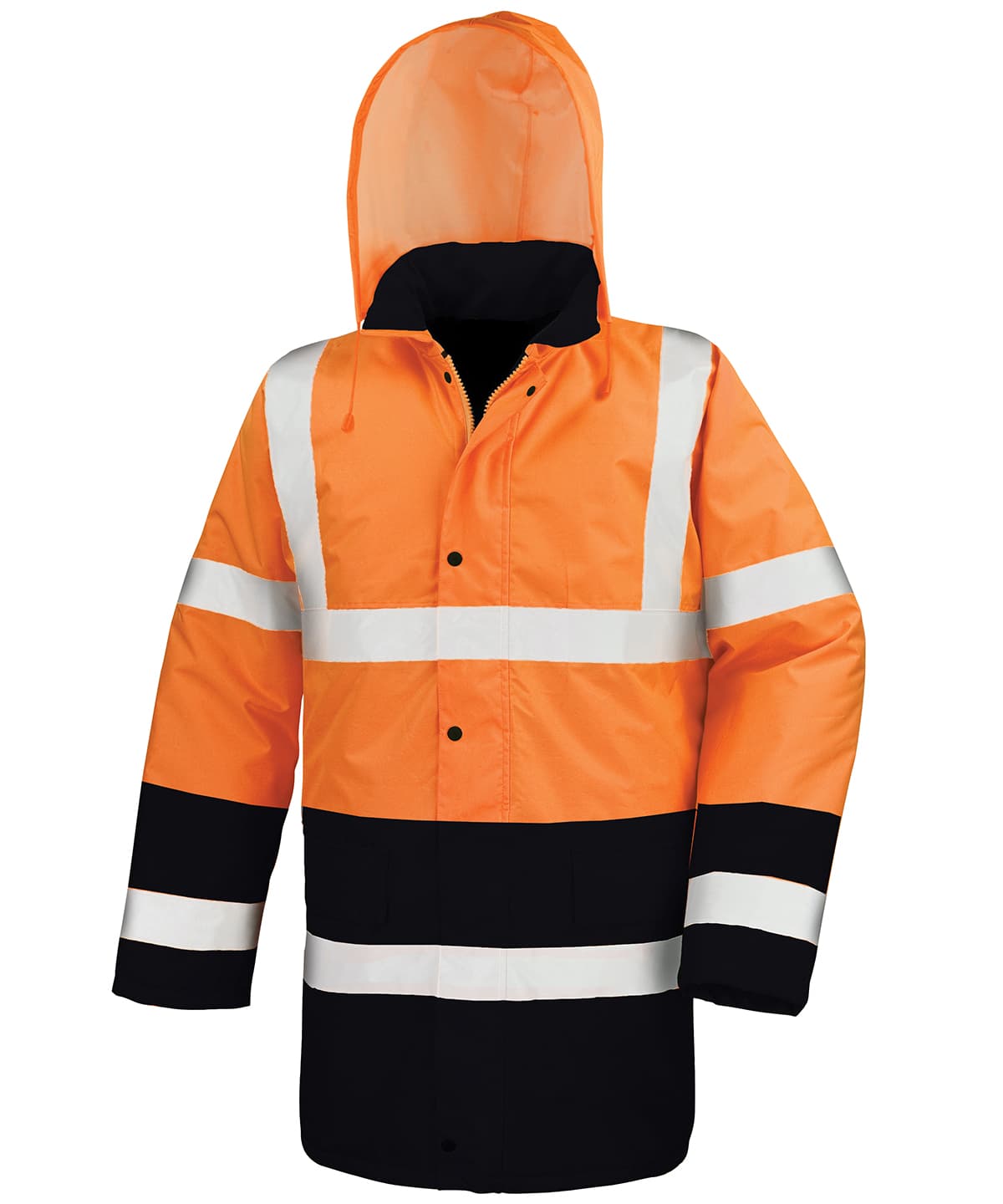 Motorway two-tone safety coat — Size 2XL, Colour Fluorescent Orange/Black
