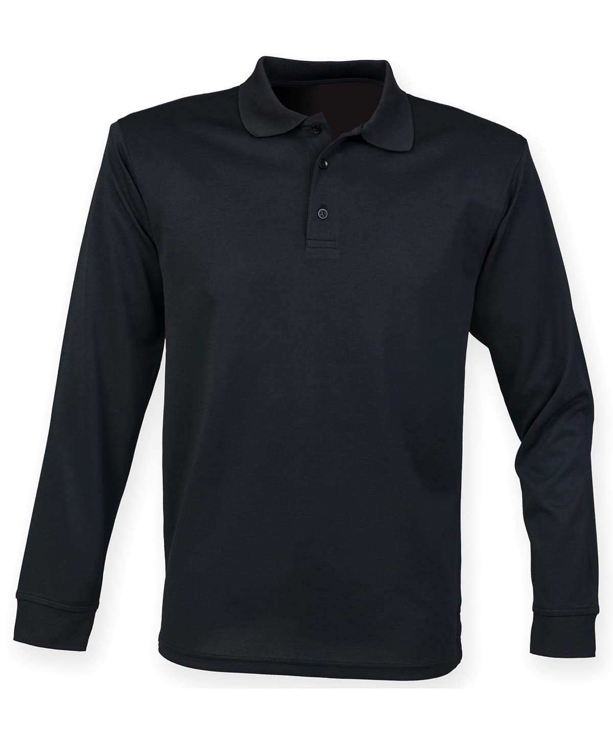 Long sleeve Coolplus® polo shirt — Size 2XL, Colour Black*
