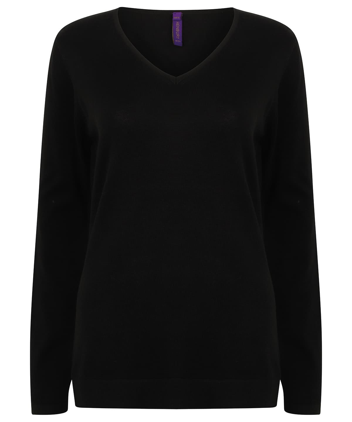 Women's 12 gauge v-neck jumper — Size 2XL, Colour Black