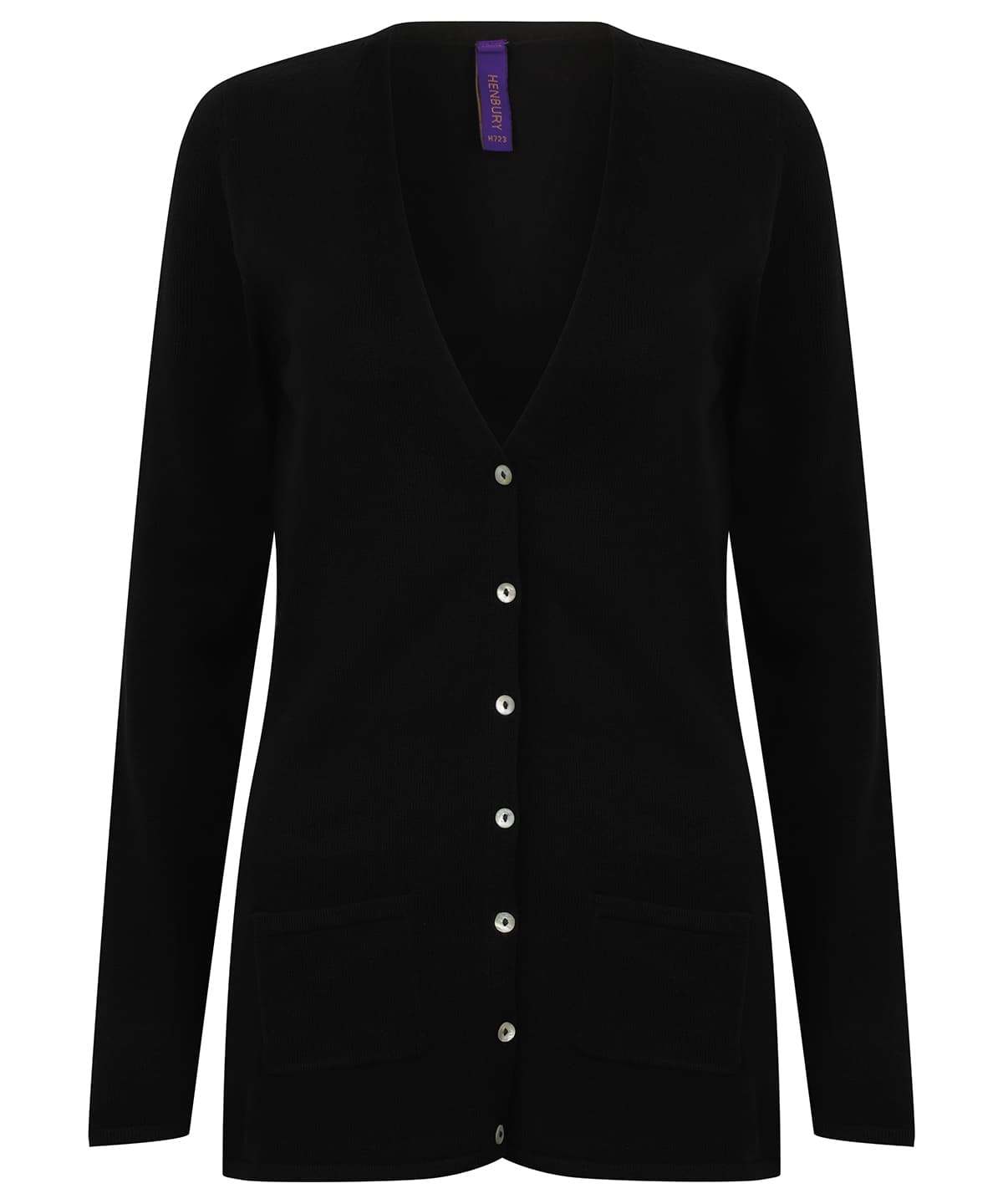 Women's v-button cardigan — Size 2XL, Colour Black