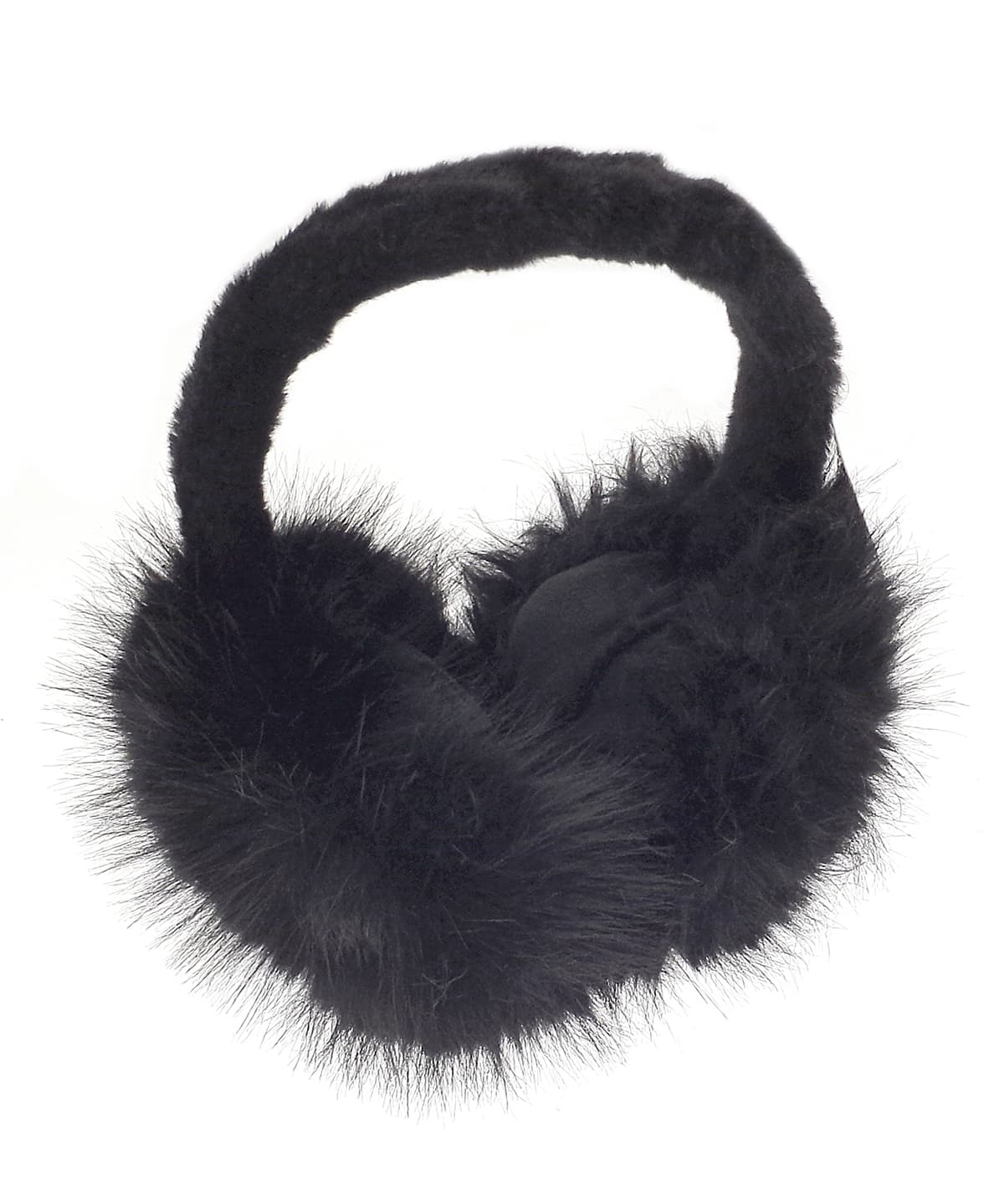 Luxury fur ear muffs — Size One size, Colour Black