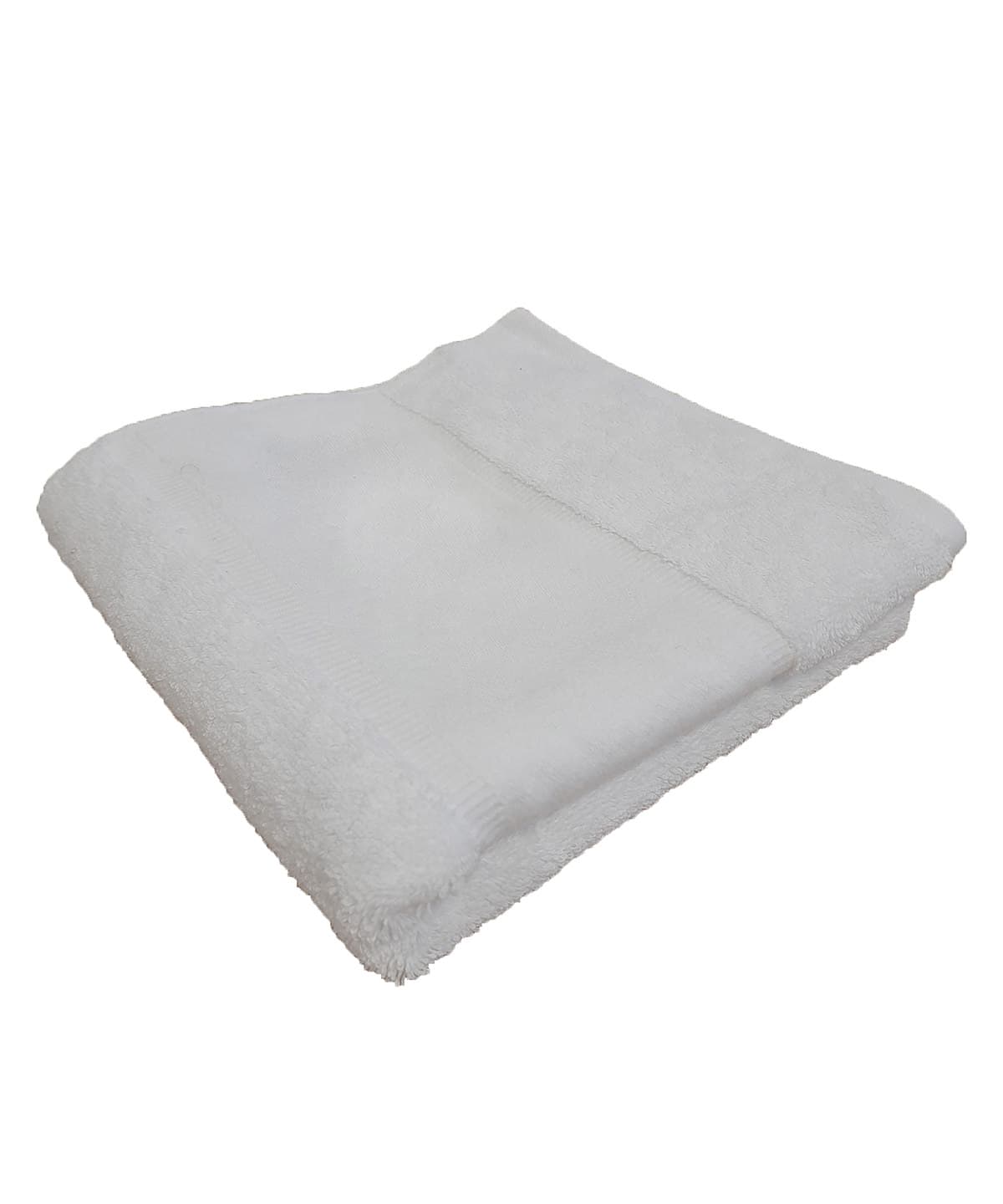 Organic bath towel with printable border — Size One size, Colour White