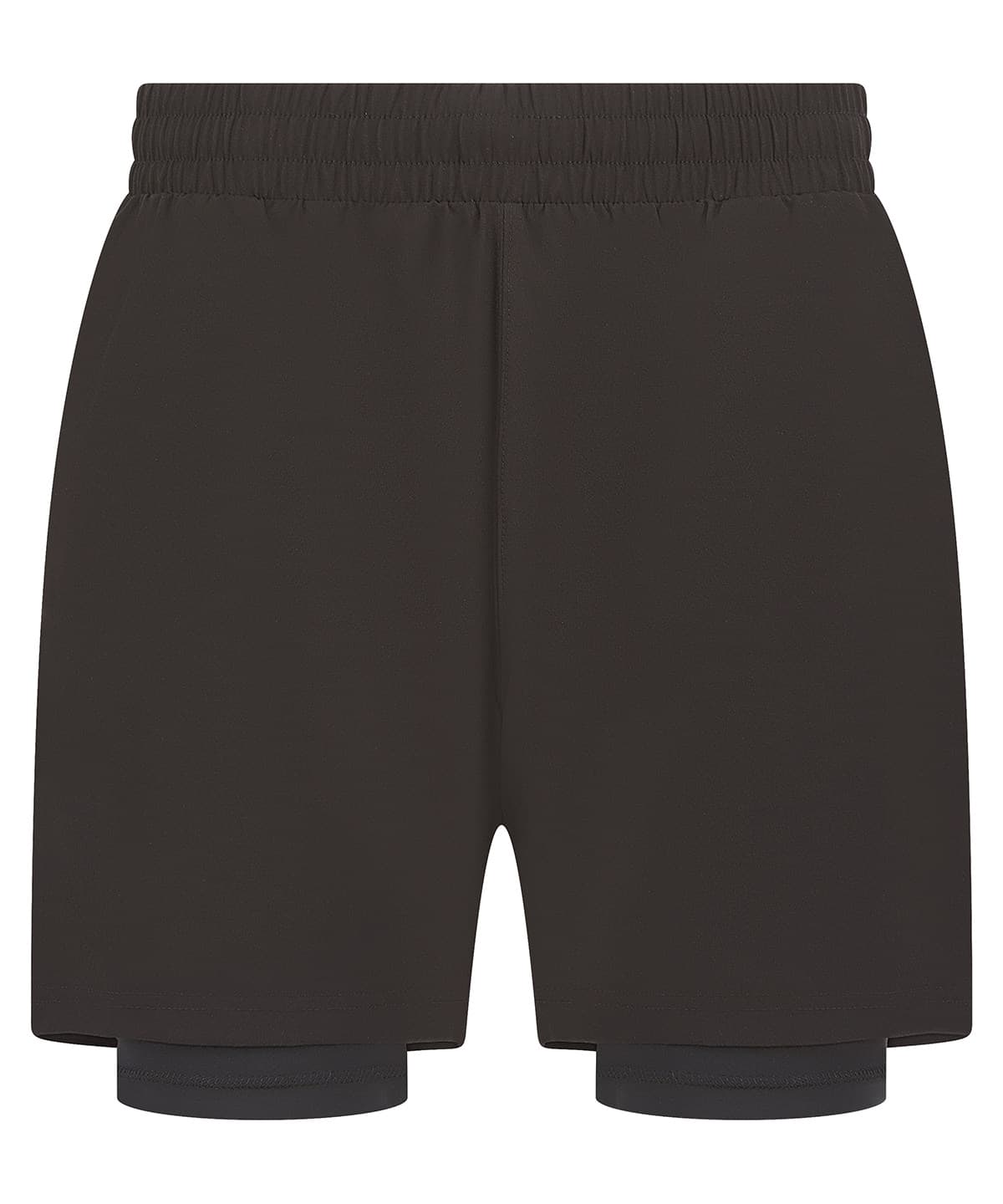 Double-layer sports shorts — Size 2XL, Colour Black/Black