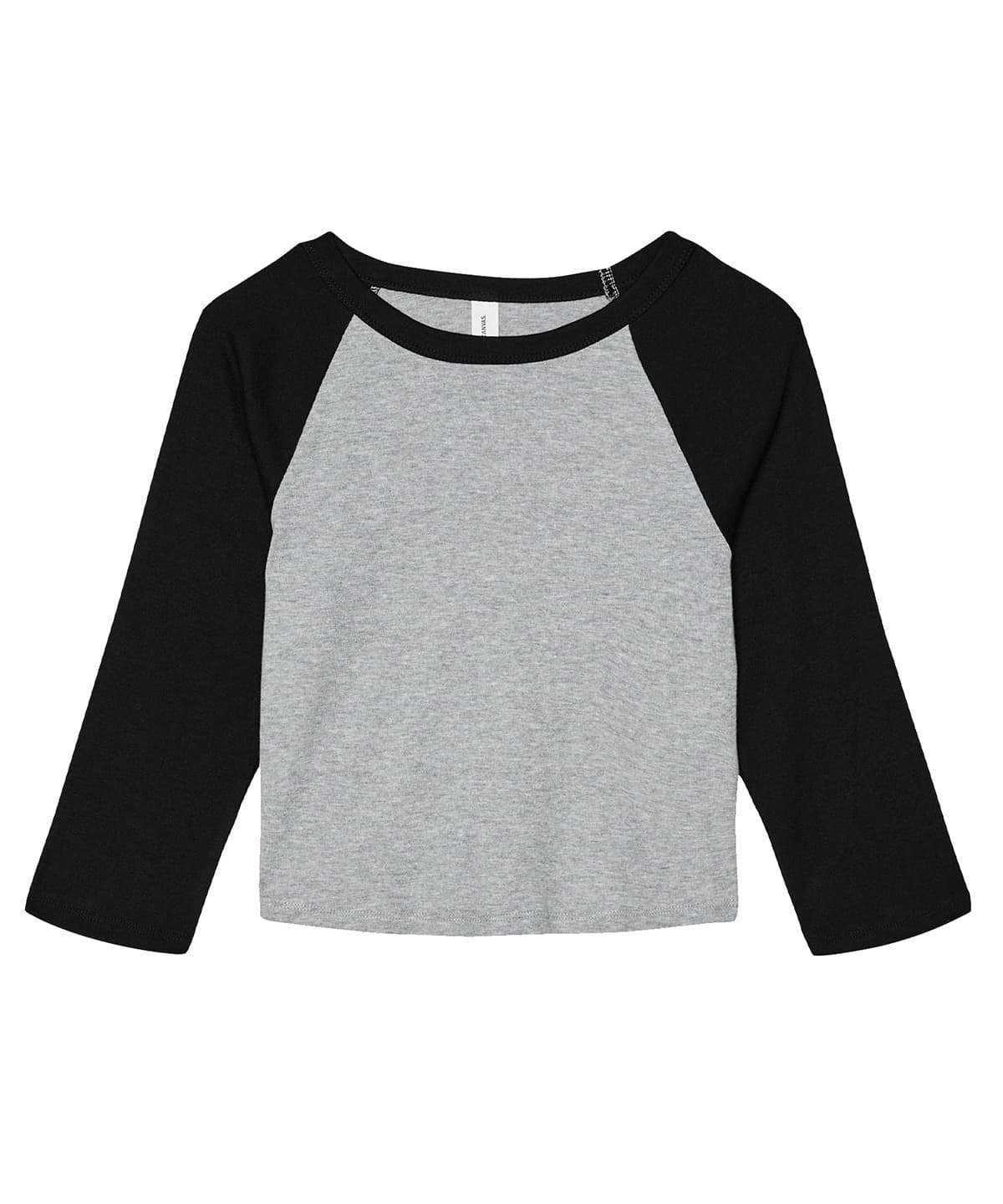 Women’s micro rib 3/4 raglan baby t-shirt — Size 2XL, Colour Athletic Heather/Black