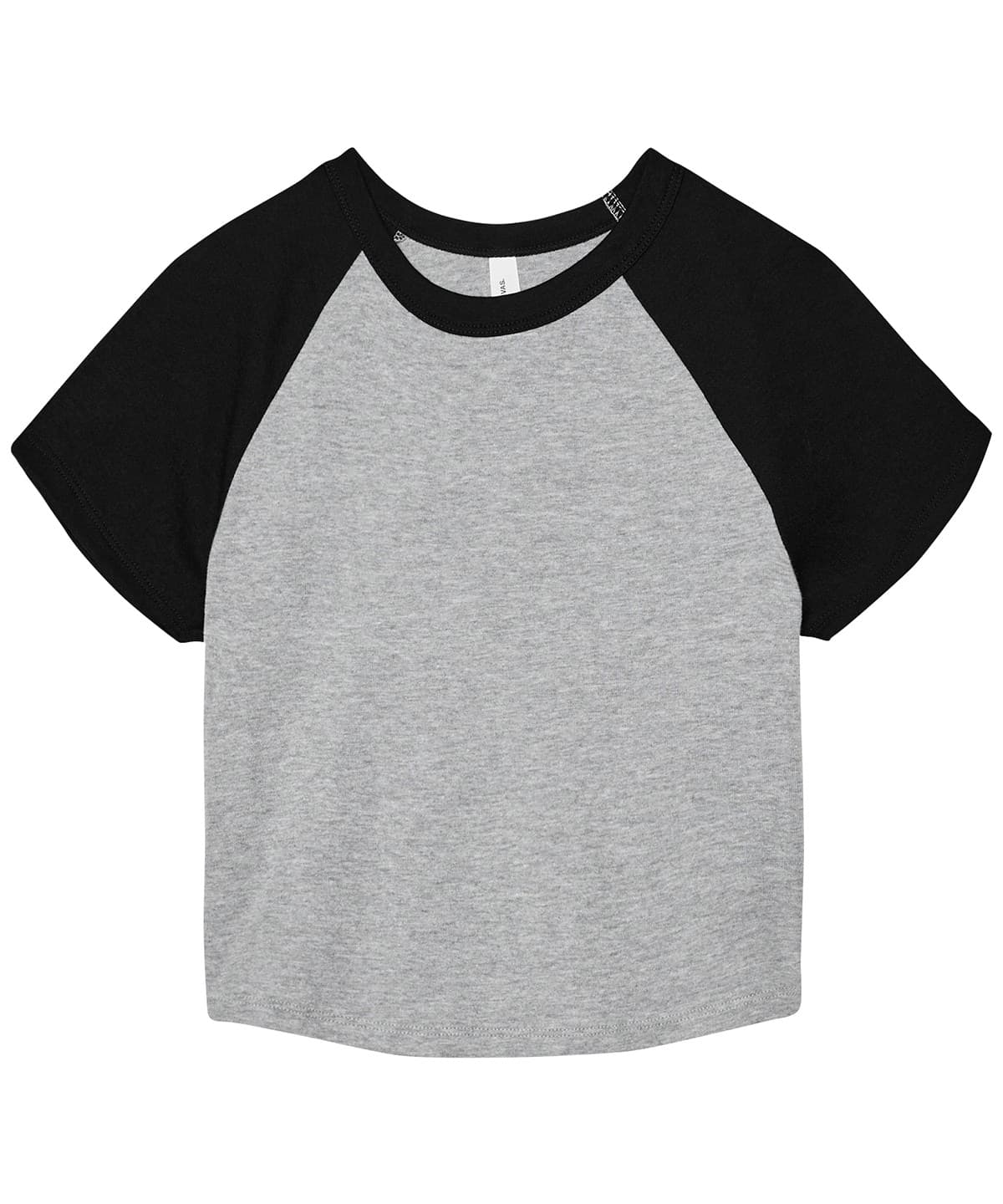 Women’s micro rib raglan baby t-shirt — Size 2XL, Colour Athletic Heather/Black