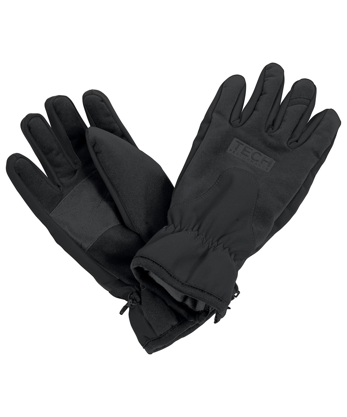 Tech performance softshell glove — Size L, Colour Black/Black