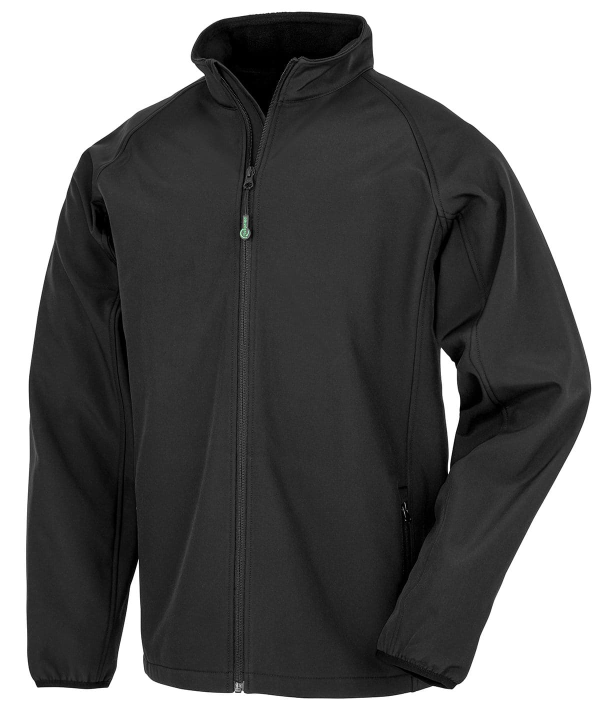 Recycled 2-layer printable junior softshell — Size L, Colour Black