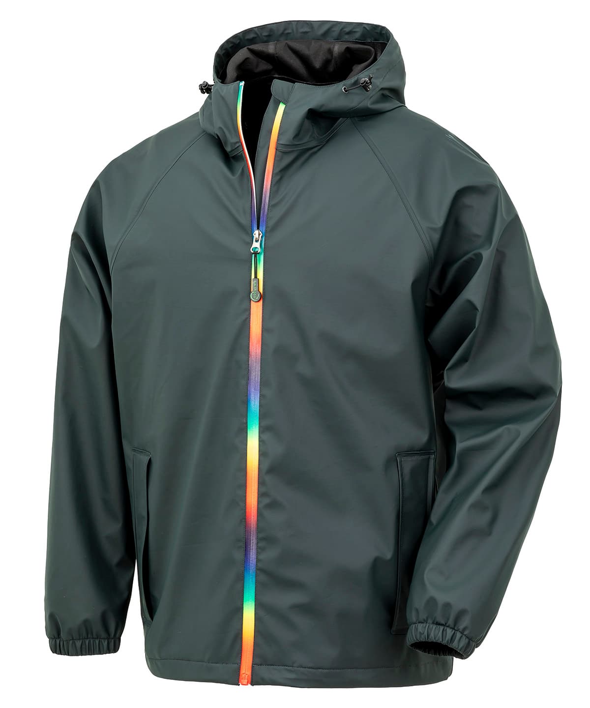 Prism PU waterproof jacket with recycled backing — Size 2XL, Colour Black Olive
