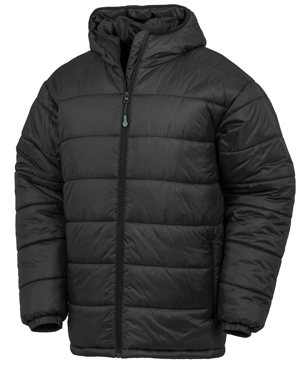 Recycled hooded padded parka — Size 2XL, Colour Black