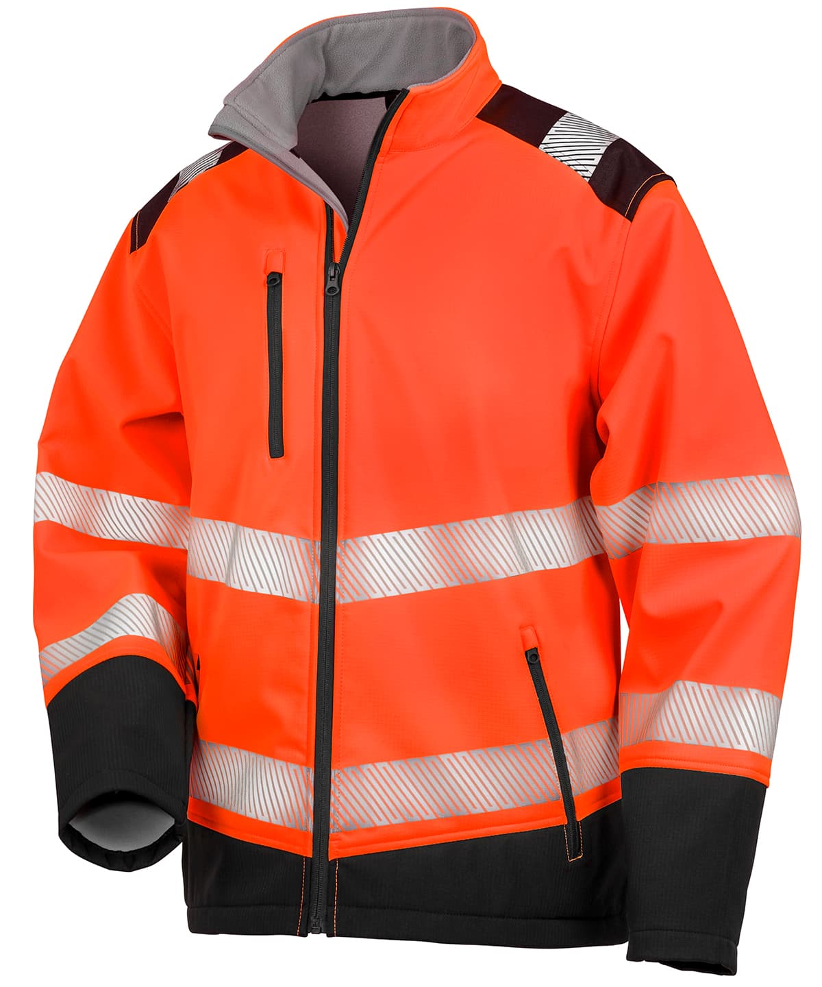 Printable ripstop safety softshell — Size 2XL, Colour Fluorescent Orange/Black