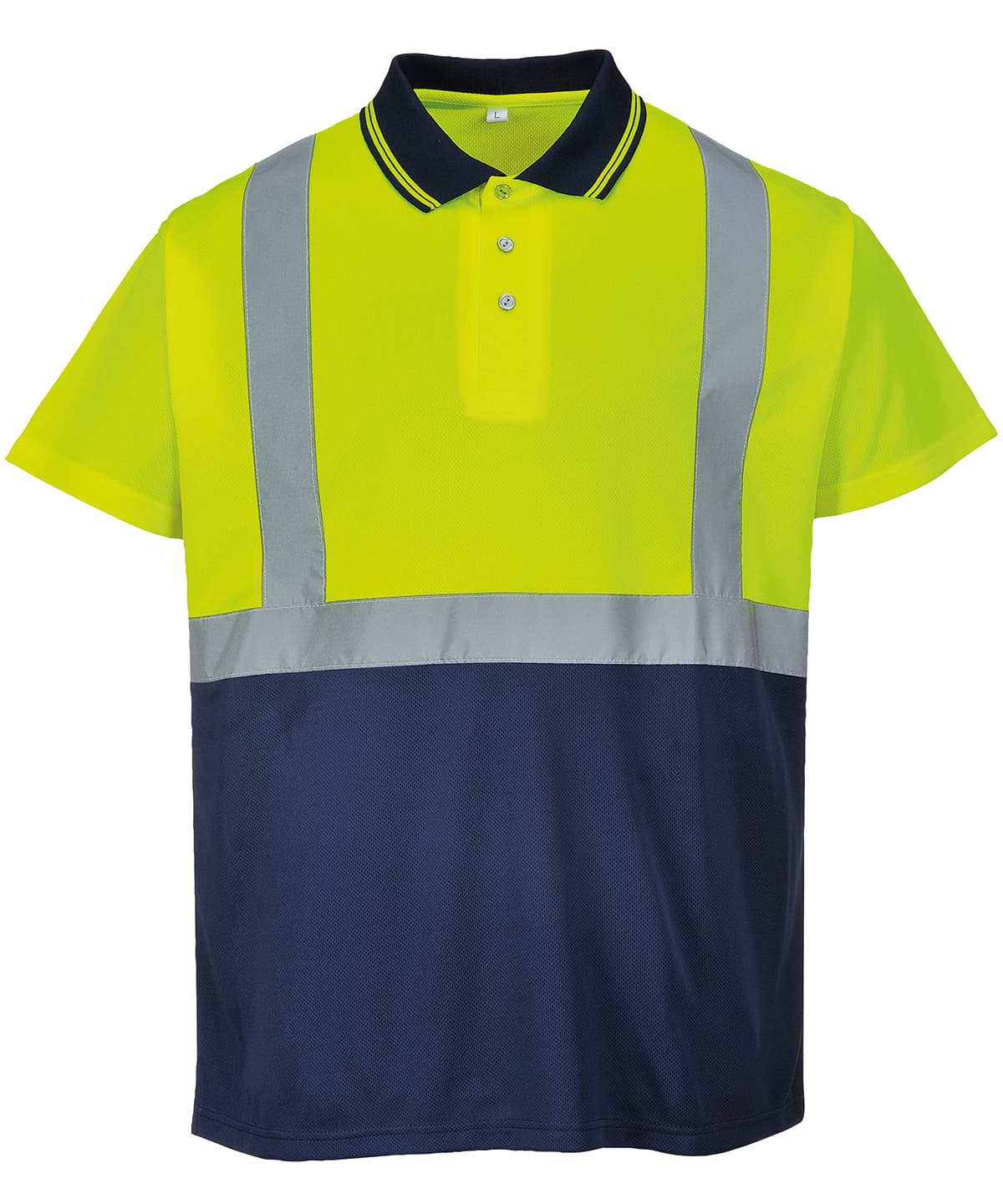 Two-tone polo (S479) — Size 2XL, Colour Yellow/Navy