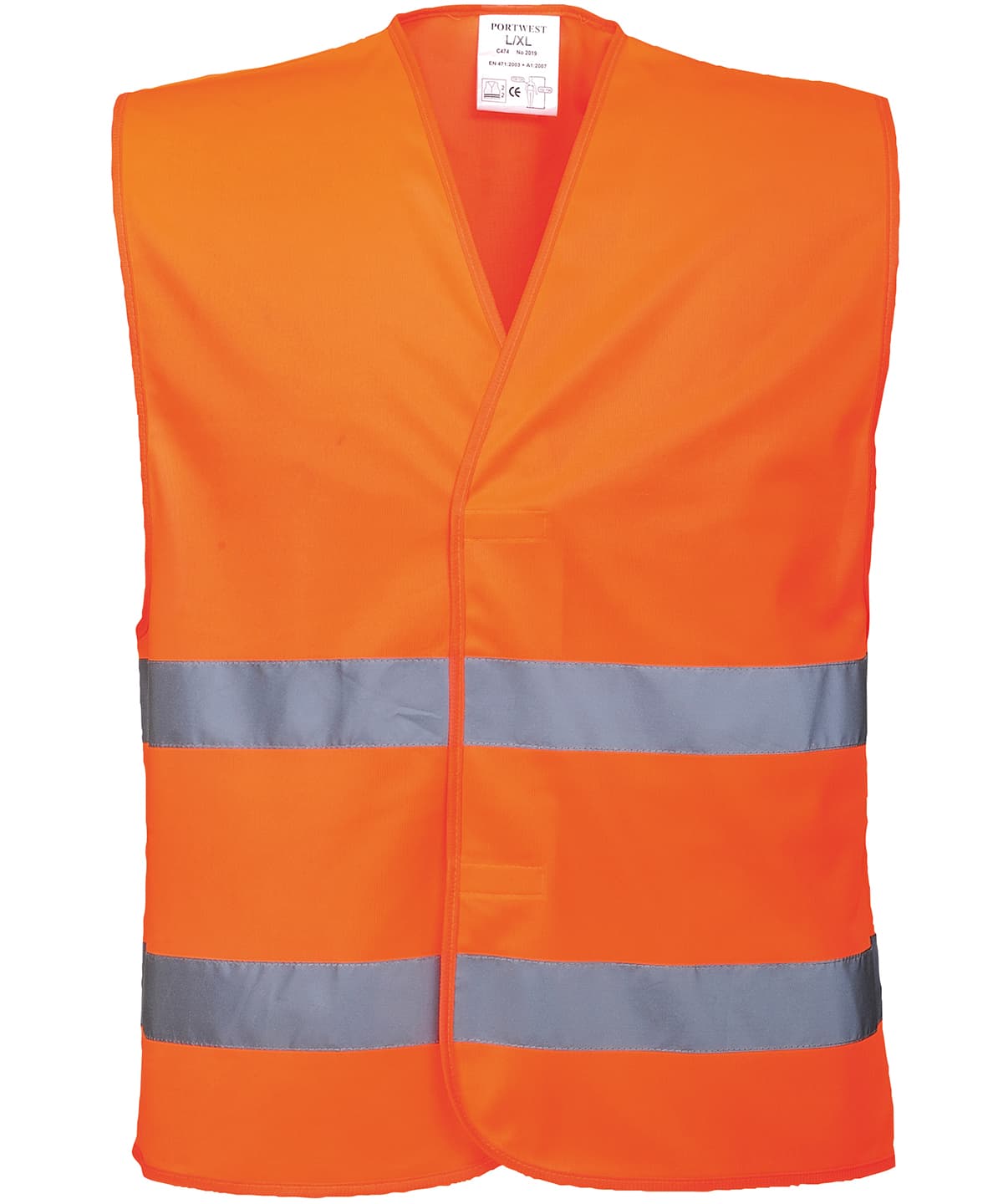 Hi-vis two-band vest (C474) — Size 2XL3X, Colour Orange