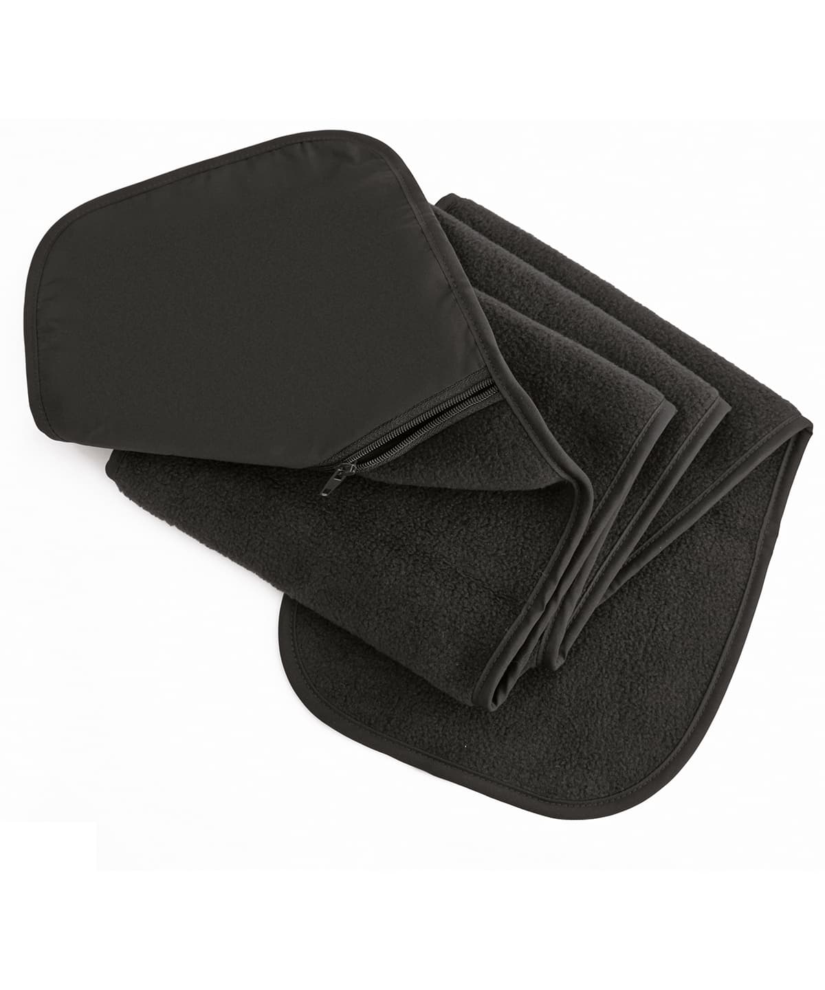 Polartherm™ fleece scarf with zip pocket — Size One Size, Colour Black