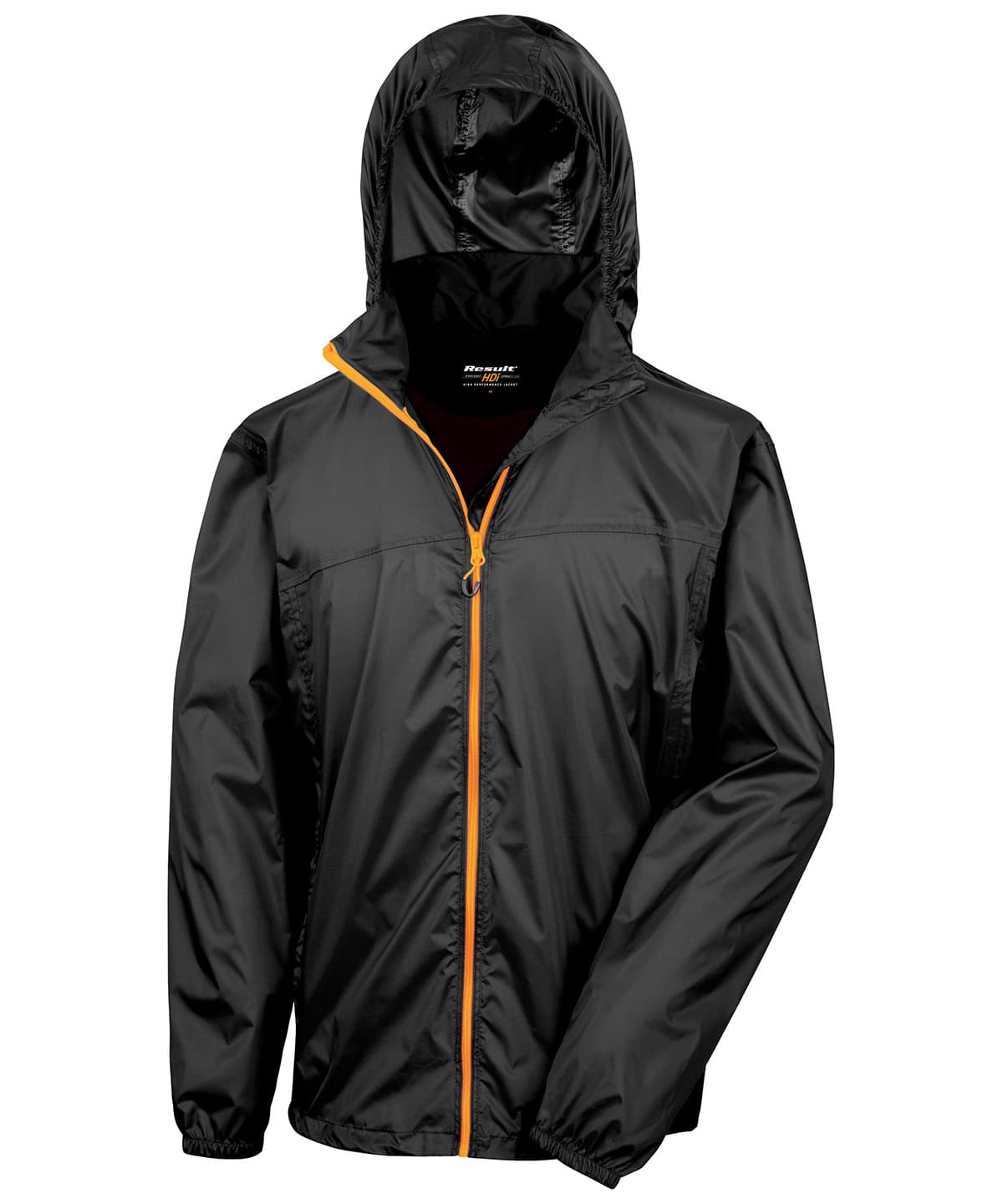 HDi quest lightweight stowable jacket — Size 3XL, Colour Black/Orange