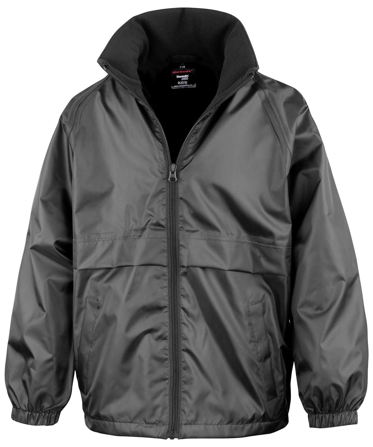 Core junior microfleece lined jacket — Size 2XL, Colour Black