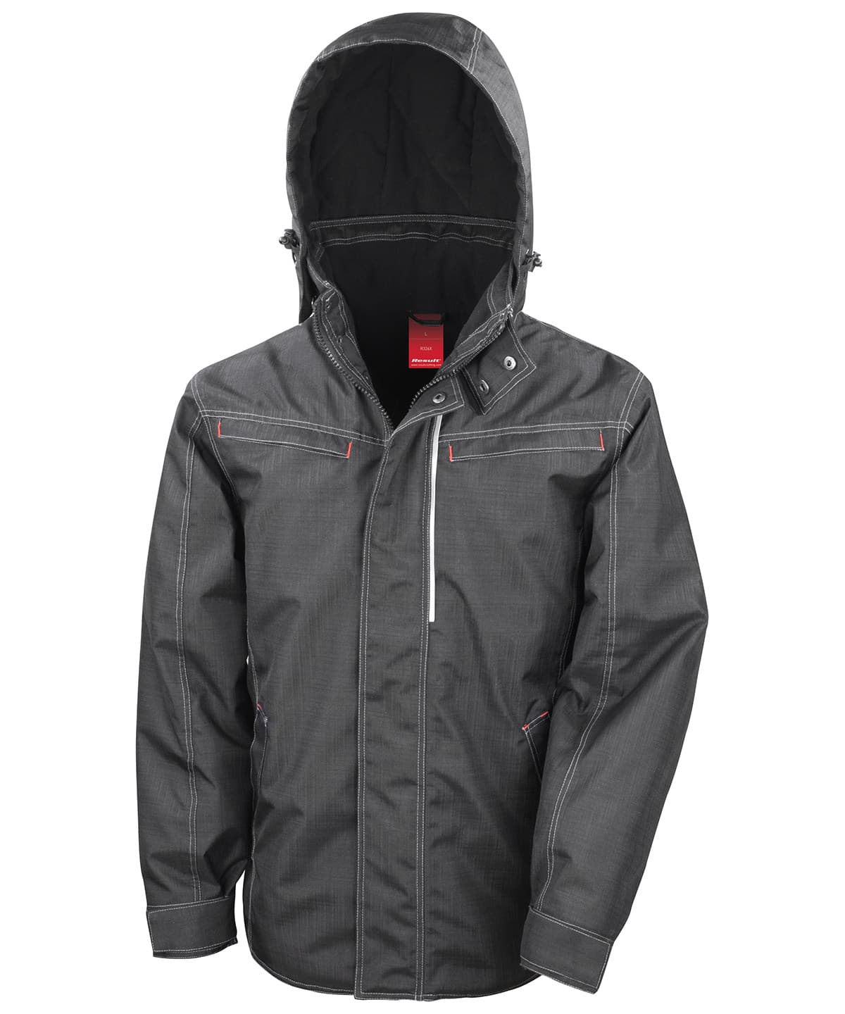 Denim texture rugged jacket — Size 2XL, Colour Black