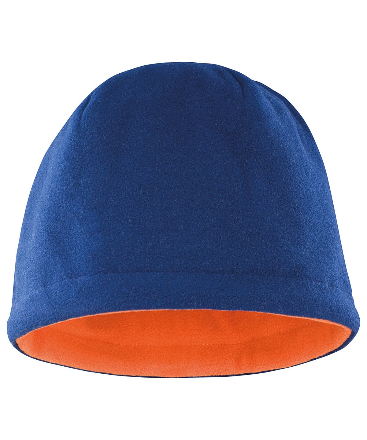 Reversible fleece skull hat — Size One Size, Colour Navy/Orange