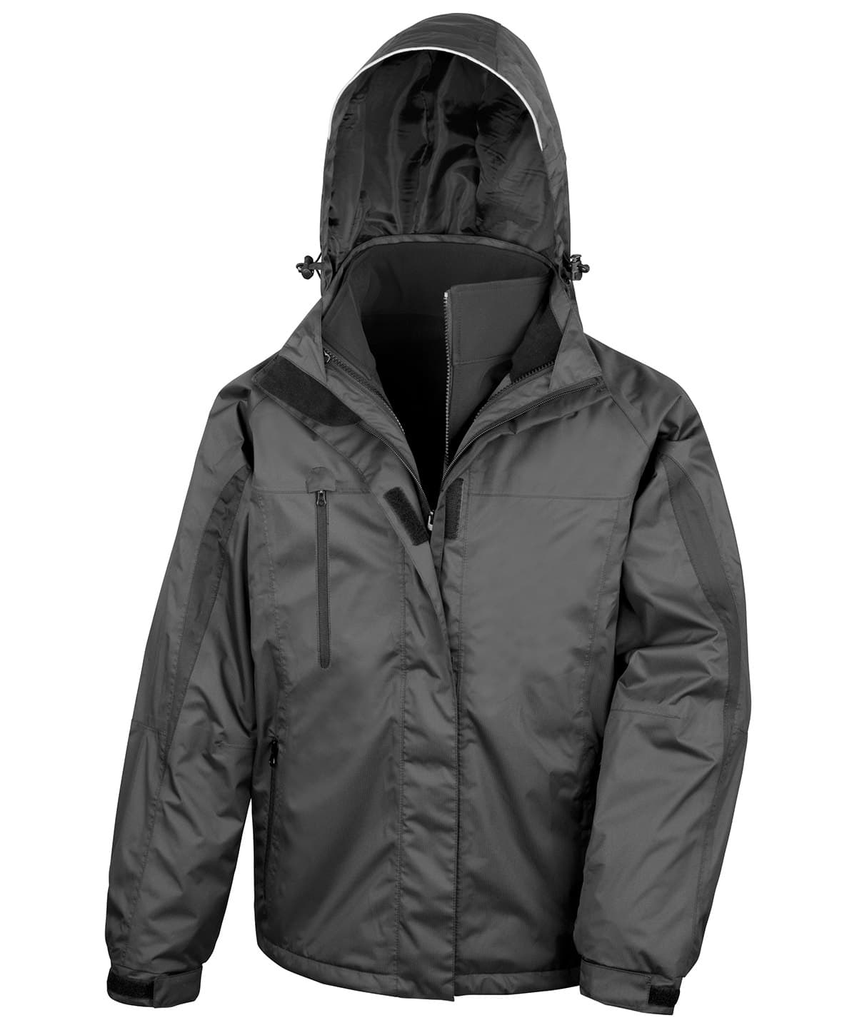3-in-1 journey jacket with softshell inner — Size 2XL, Colour Black/Black