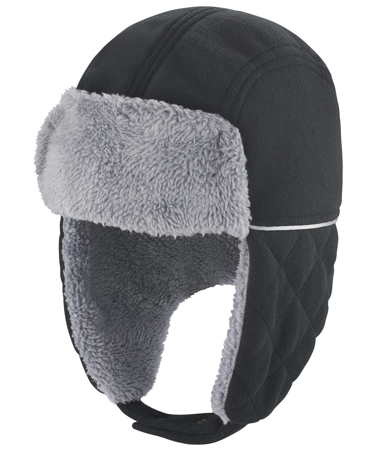 Ocean trapper hat — Size LXL, Colour Black/Grey