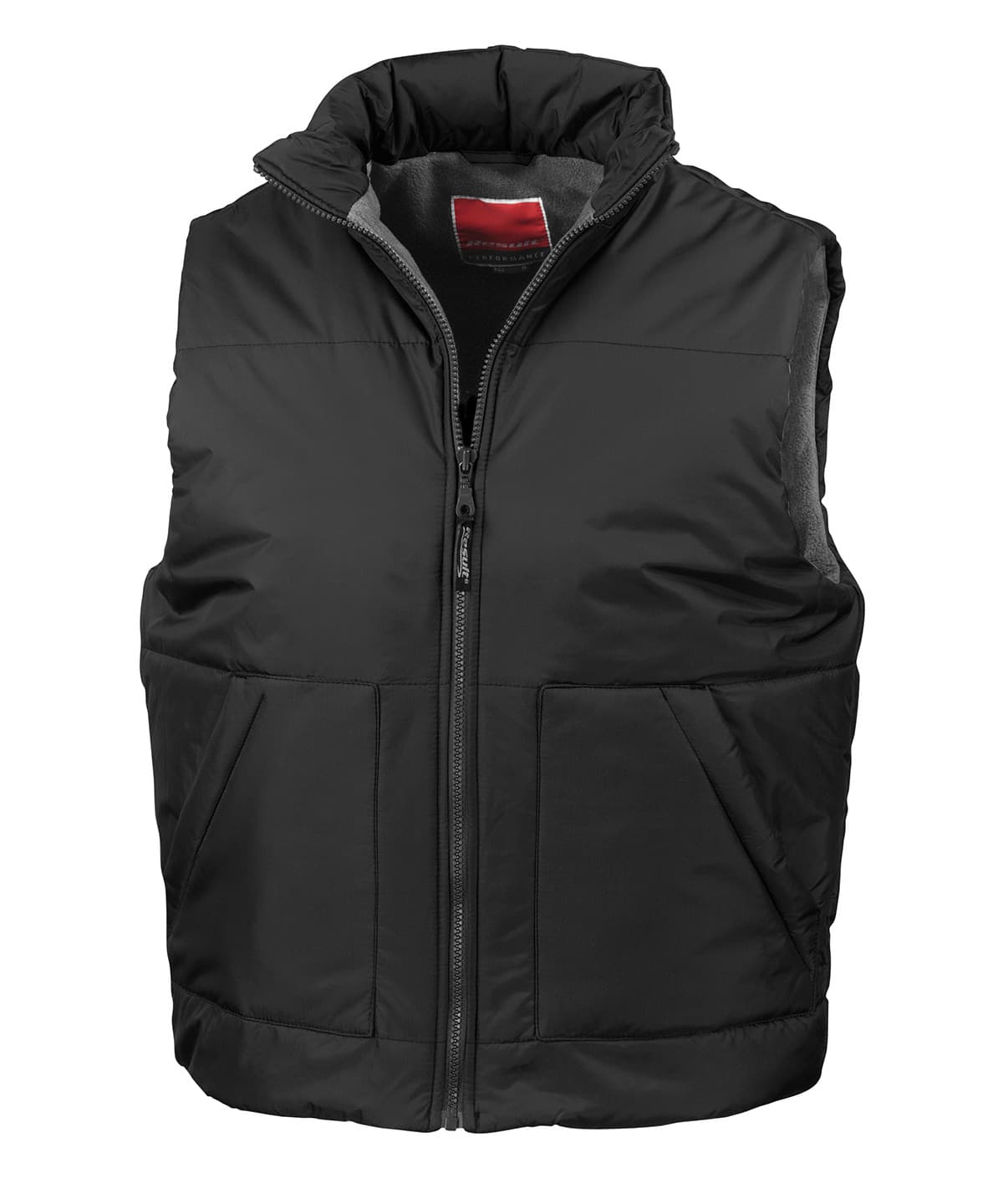 Fleece-lined bodywarmer — Size 2XL, Colour Black