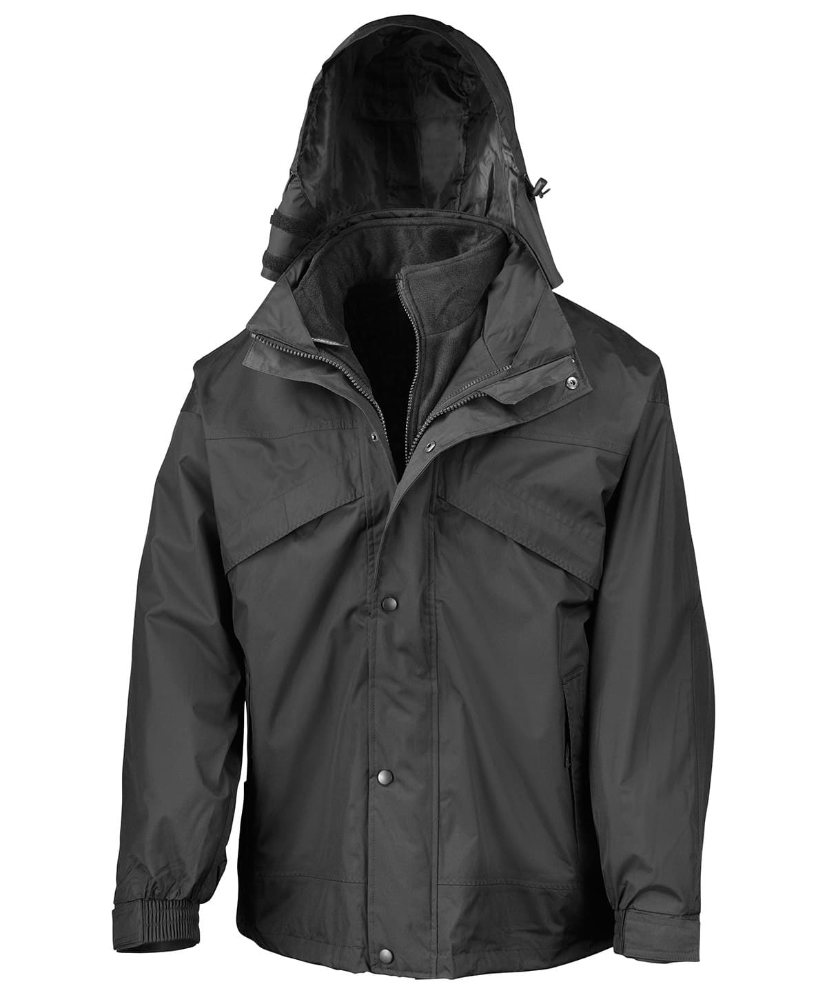 3-in-1 zip and clip jacket — Size 2XL, Colour Black/Black*
