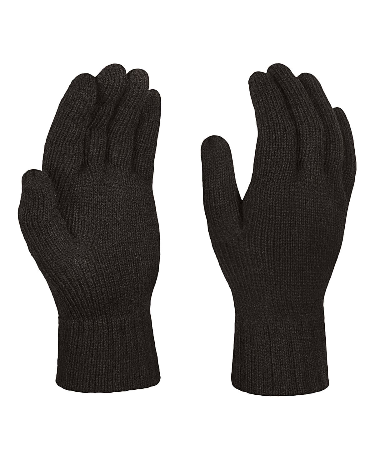 Knitted gloves — Size One Size, Colour Black