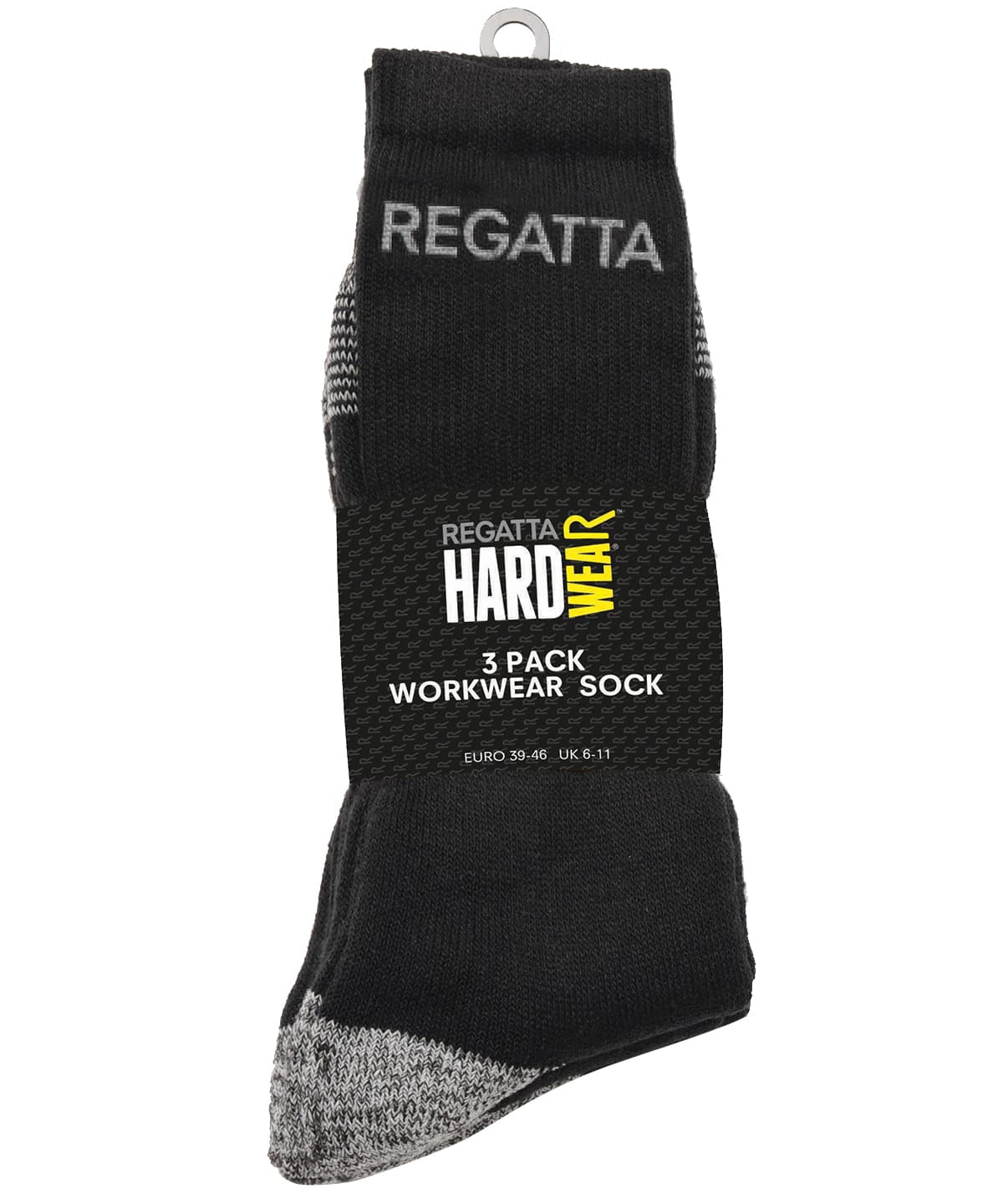 3-pack work socks — Size 611, Colour Black