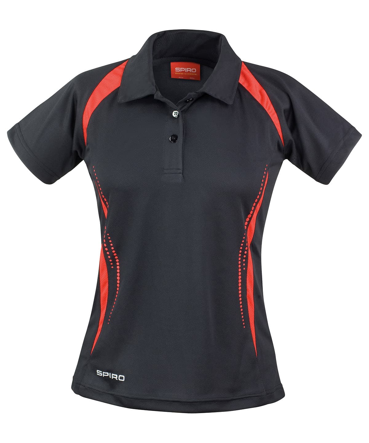 Women's Spiro team spirit polo — Size L, Colour Black/Red