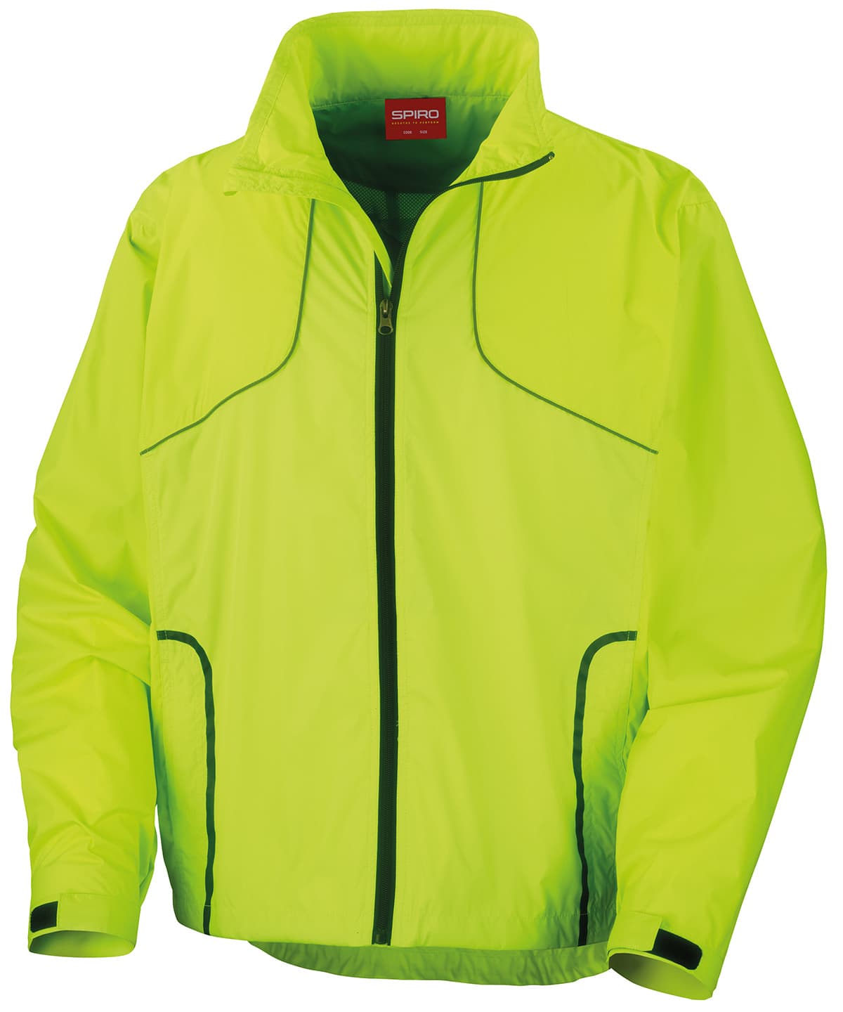 Spiro Crosslite trail and track jacket — Size 2XL, Colour Neon Lime