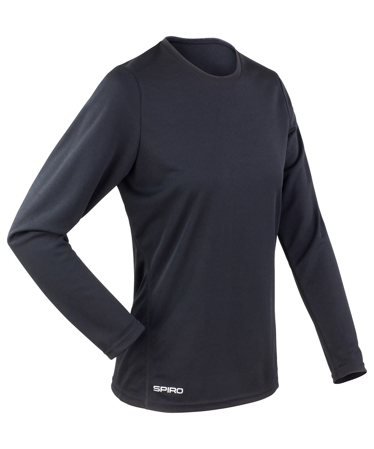 Women's Spiro quick-dry long sleeve t-shirt — Size L, Colour Black