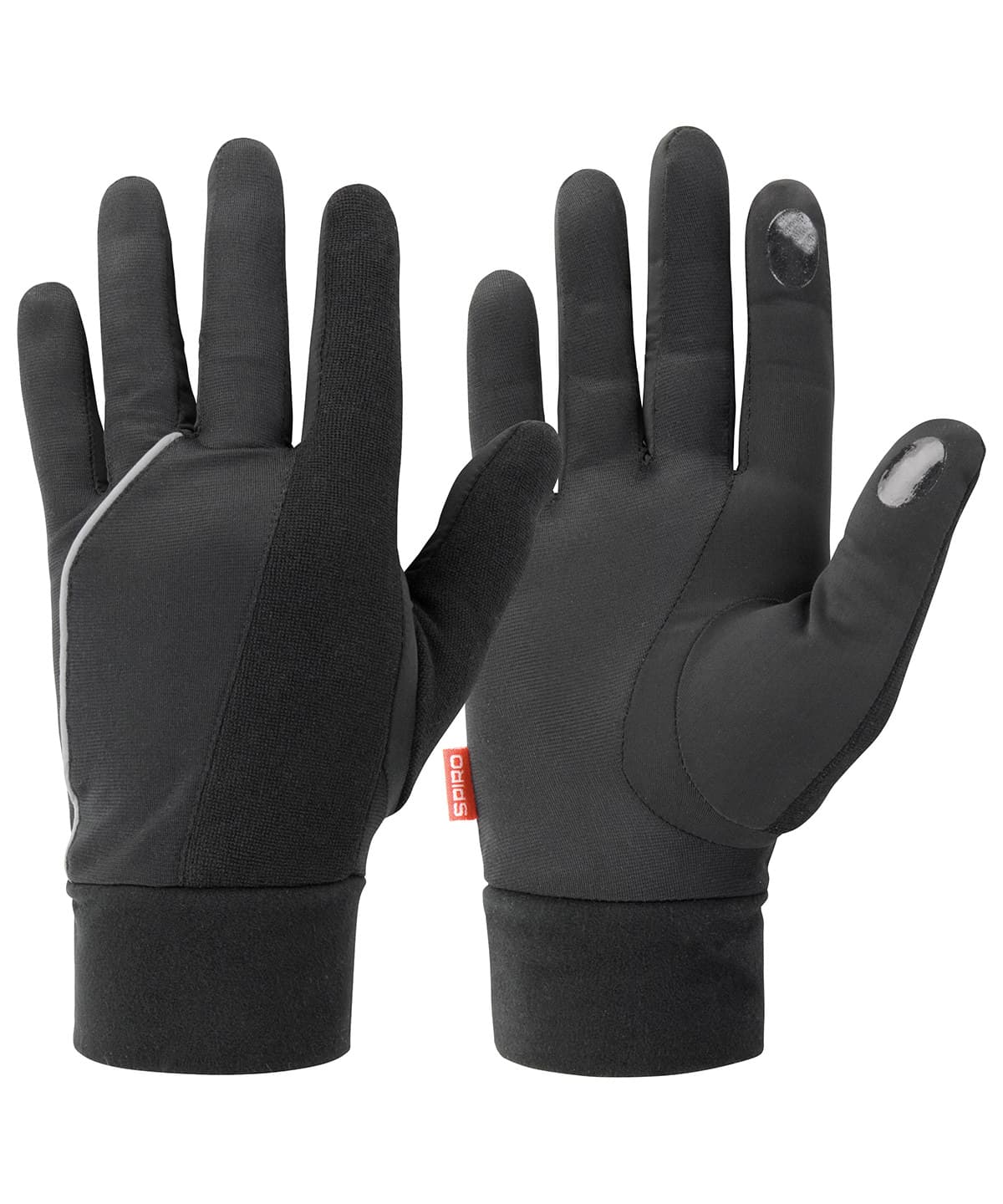 Elite running gloves — Size L, Colour Black