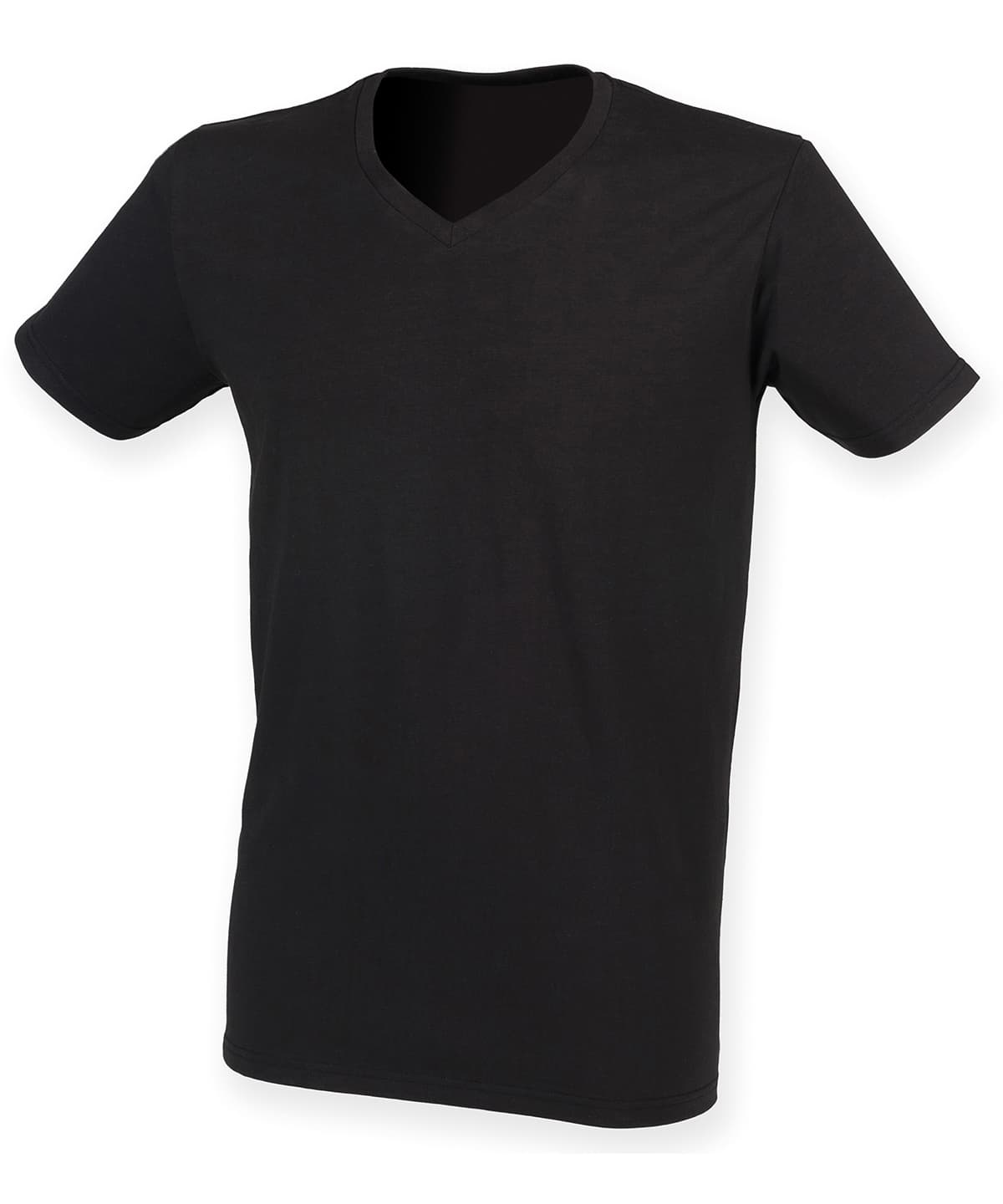 Men's feel good stretch v-neck t-shirt — Size 2XL, Colour Black