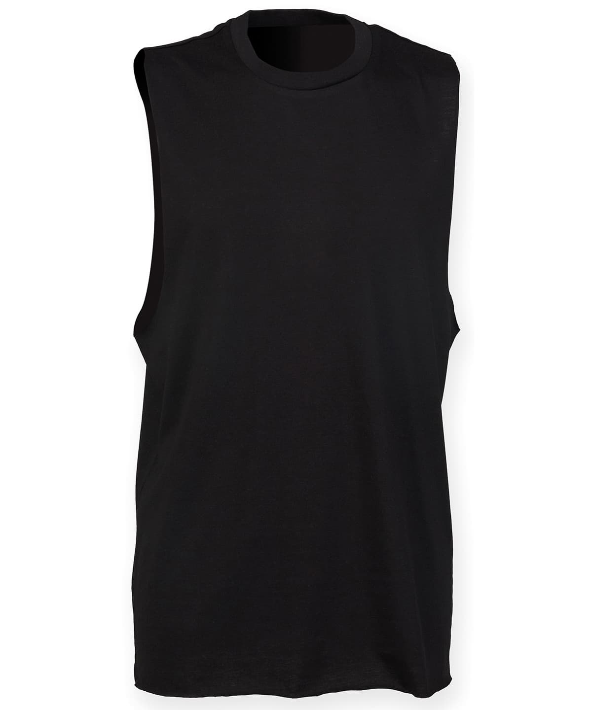 High neck slash armhole vest — Size 2XL, Colour Black