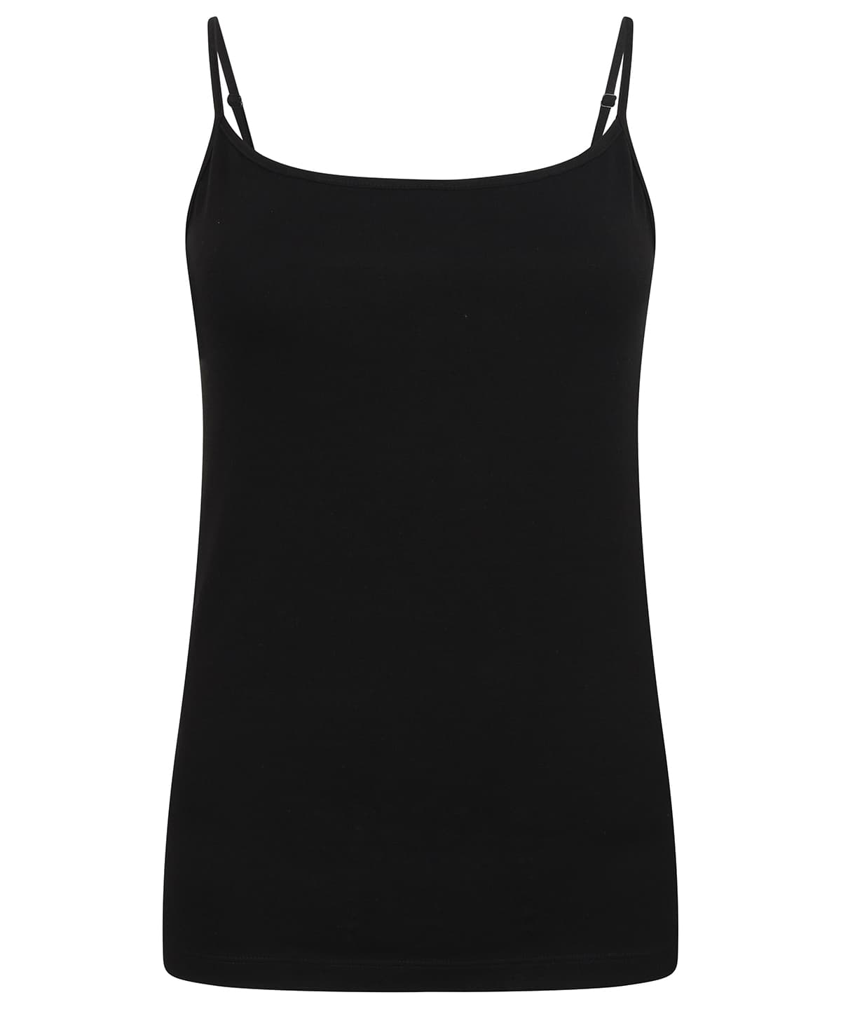 Women's feel-good stretch spaghetti vest — Size L, Colour Black