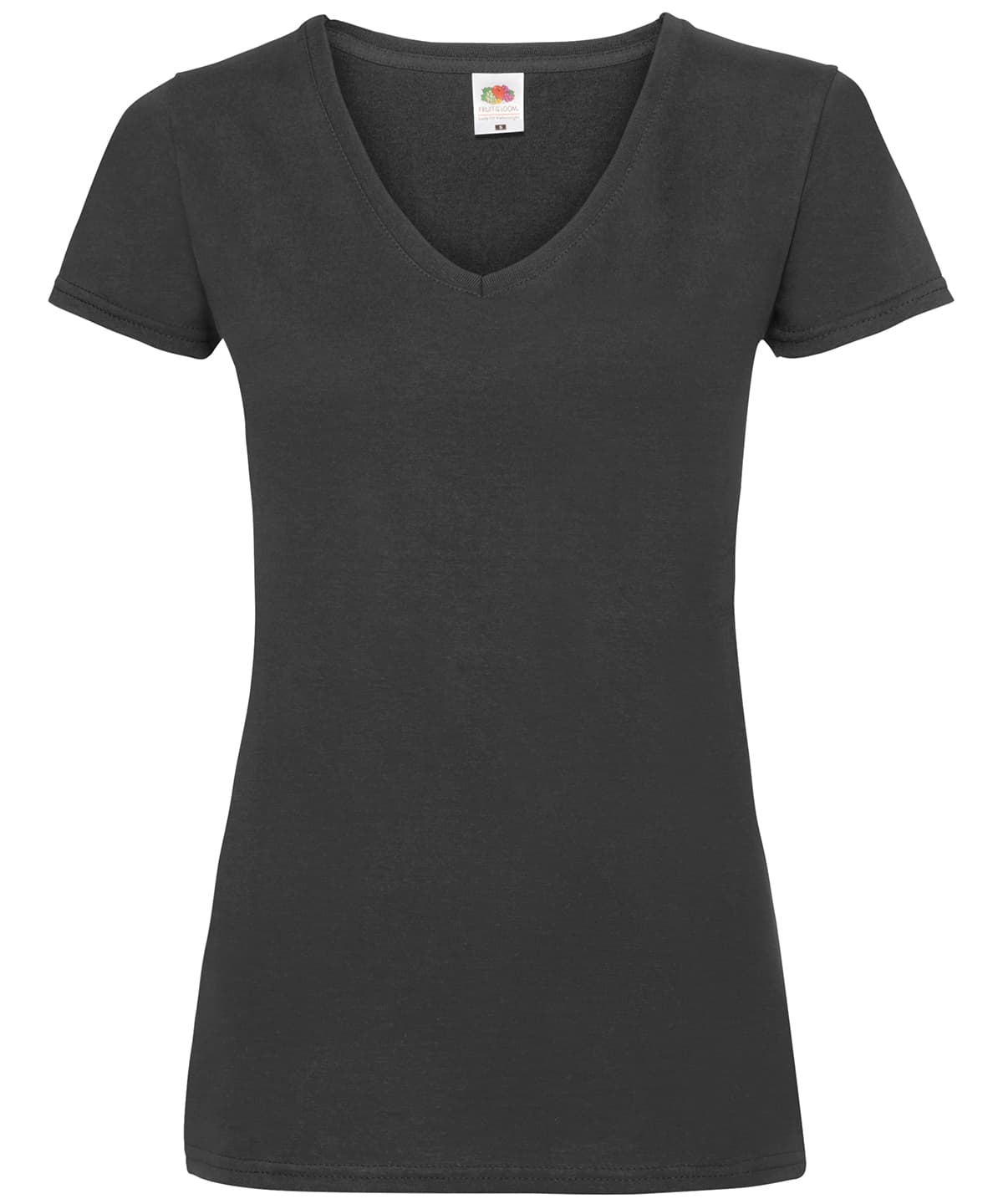 Women's valueweight v-neck T — Size 2XL, Colour Black