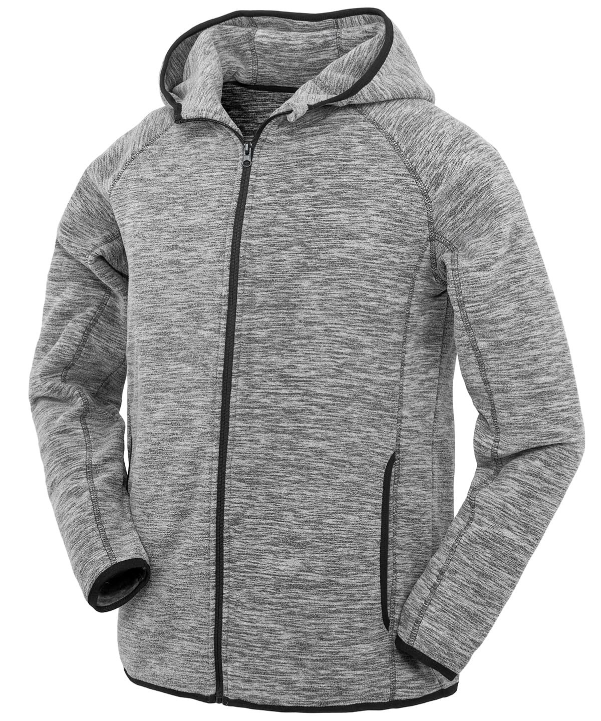 Microfleece hoodi — Size 2XL, Colour Grey/Black